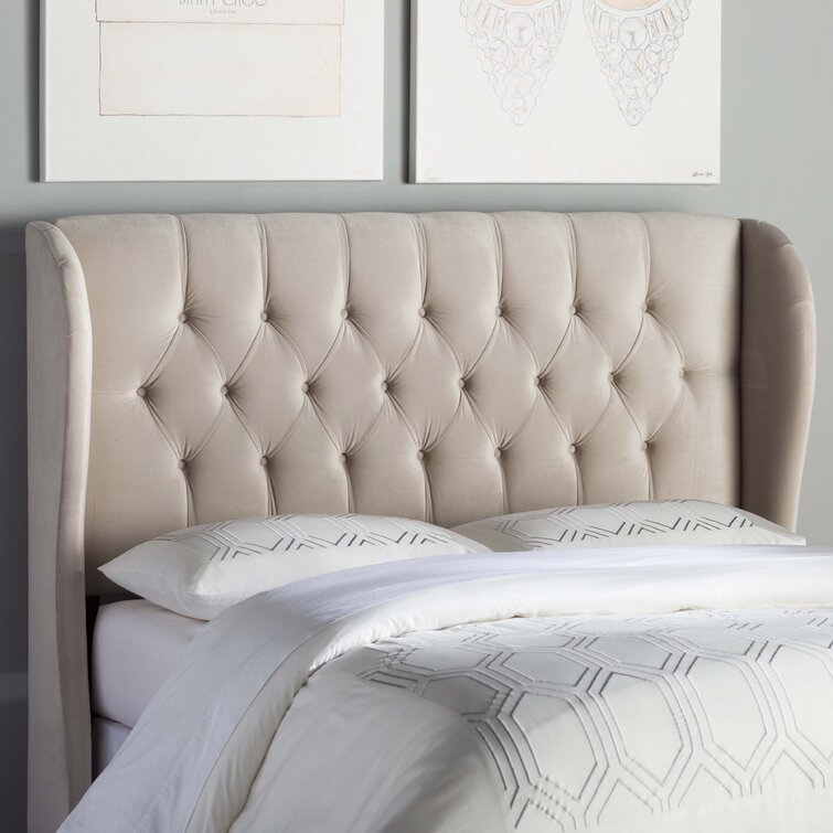 Riley upholstered wingback store headboard alcott hill